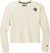 Mercer Chiefs New Era Ladies Tri-Blend Fleece Crop Crew