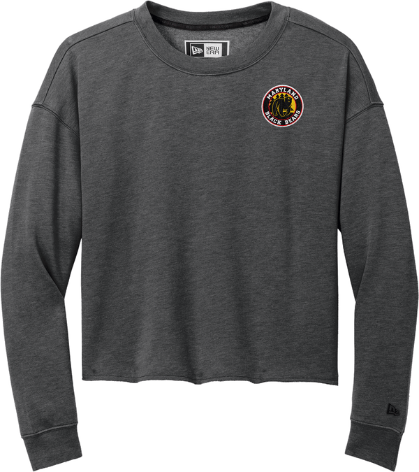 Maryland Black Bears New Era Ladies Tri-Blend Fleece Crop Crew