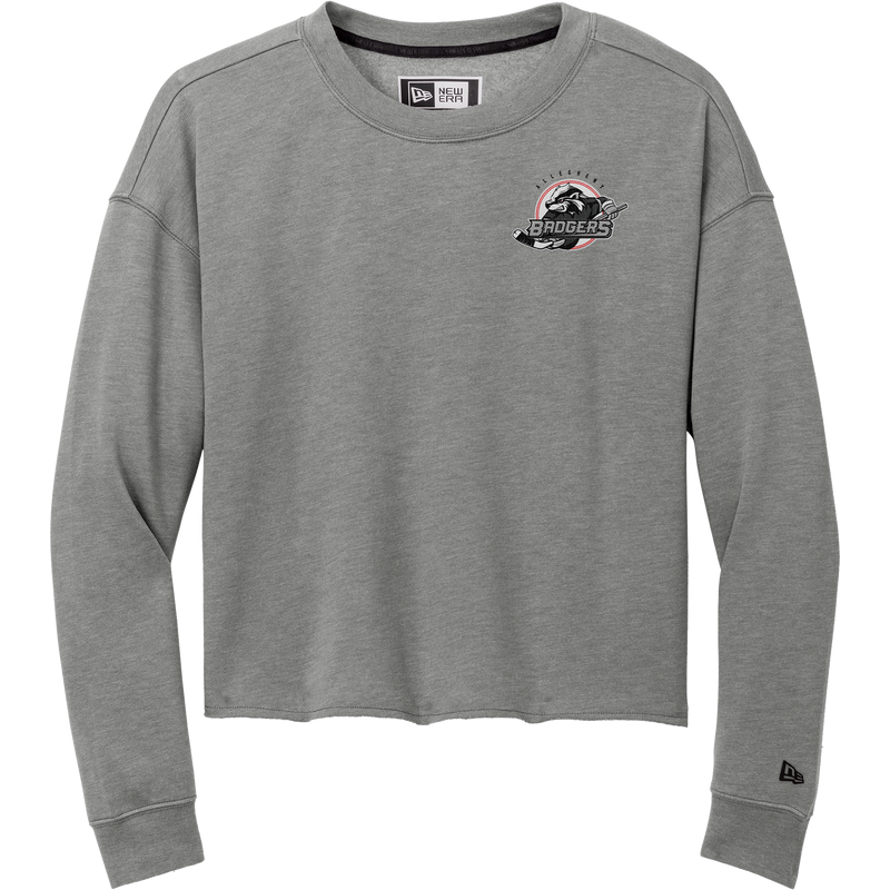 Allegheny Badgers New Era Ladies Tri-Blend Fleece Crop Crew